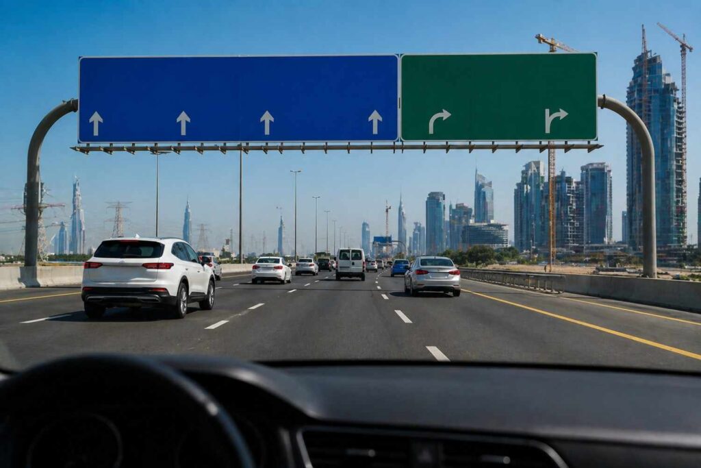 mandatory signs uae, guide signs, road safety signs